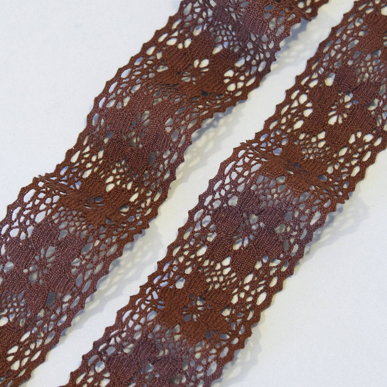 

Кружево натуральное (Лен) хлопковое цветное / цвет коричневый / ширина 50 мм / заказ от 1 м