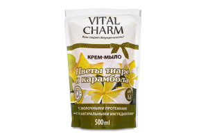 

Рідке мило VITAL CHARM 500мл дой-пак Квіти тіаре і карамболь