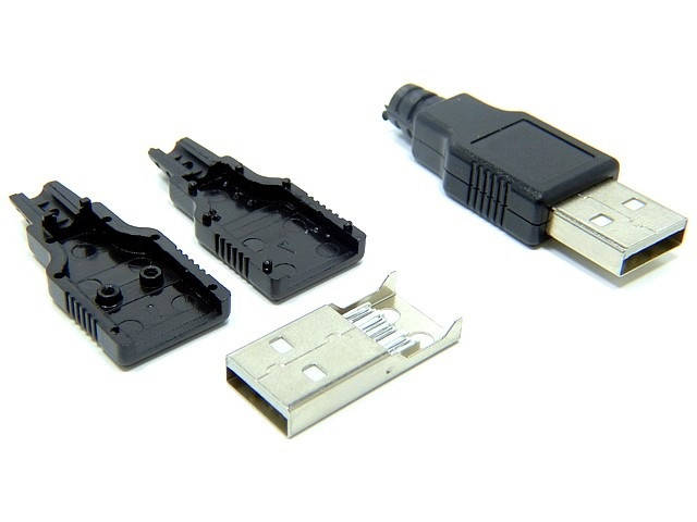 

Штекер USB A п/кабель с корпусом тип2