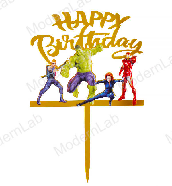 

Топпер на торт "Мстители", размер - 16х10,5 см, акрил