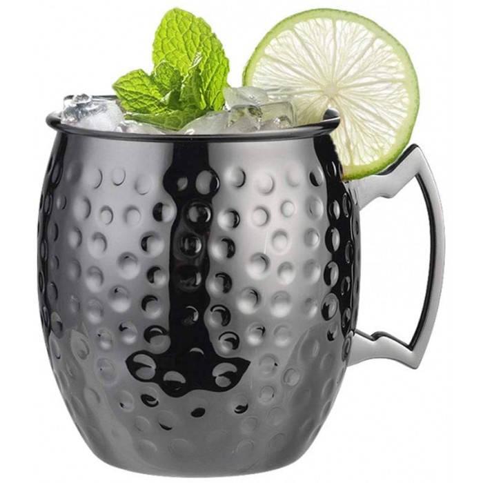 

Металлическая барная кружка "Moscow Mule" 550 мл, черная, Черный