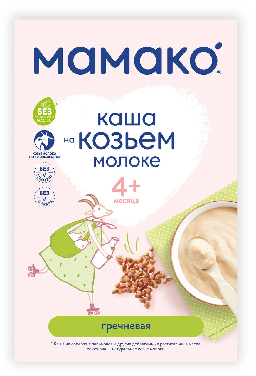

Каша молочная гречневая на козьем молоке Мамако, 200г