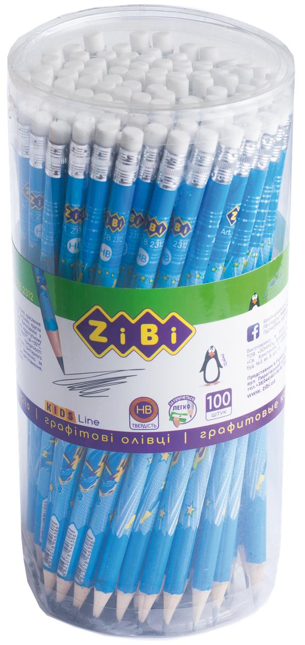 

Олівець графітний з гумкою HB "ZiBiMan" KIDS Line