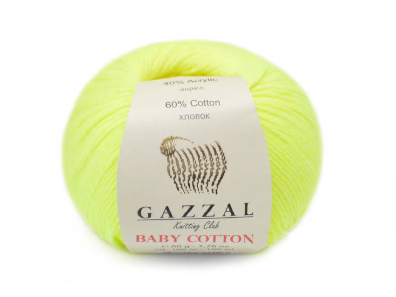 

Gazzal Baby Cotton, Желтый неон №3462