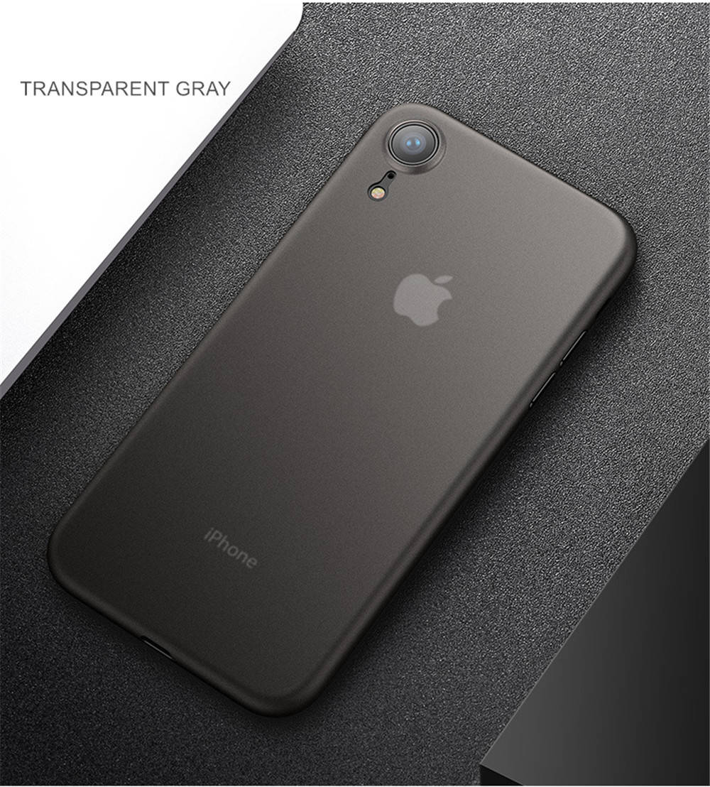

Ультратонкий чехол для iPhone XR полупрозрачный матовый пластик, Темно-серый