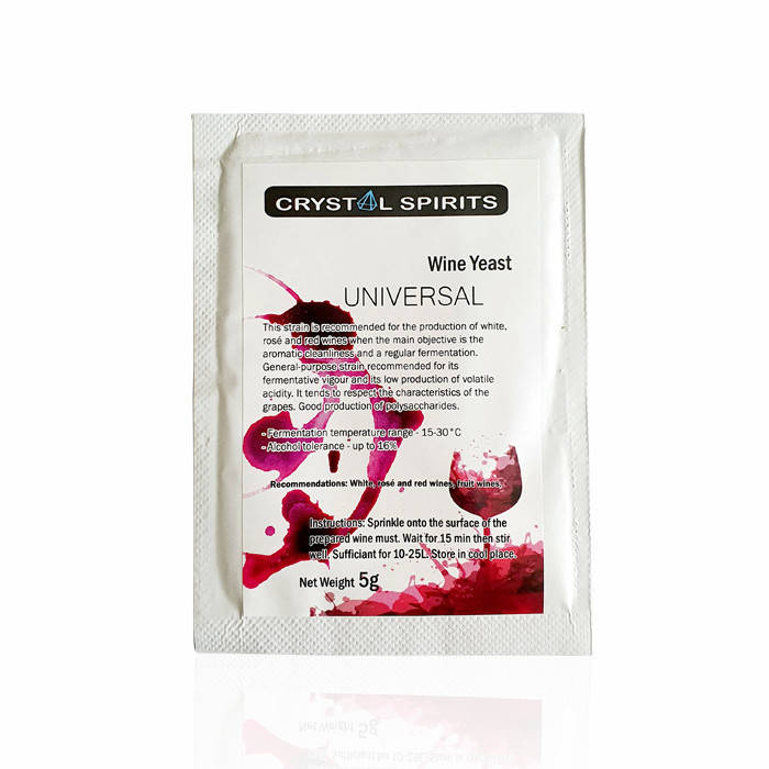 

Универсальные винные дрожжи Crystal Spirits UNIVERSAL Wine Yeast