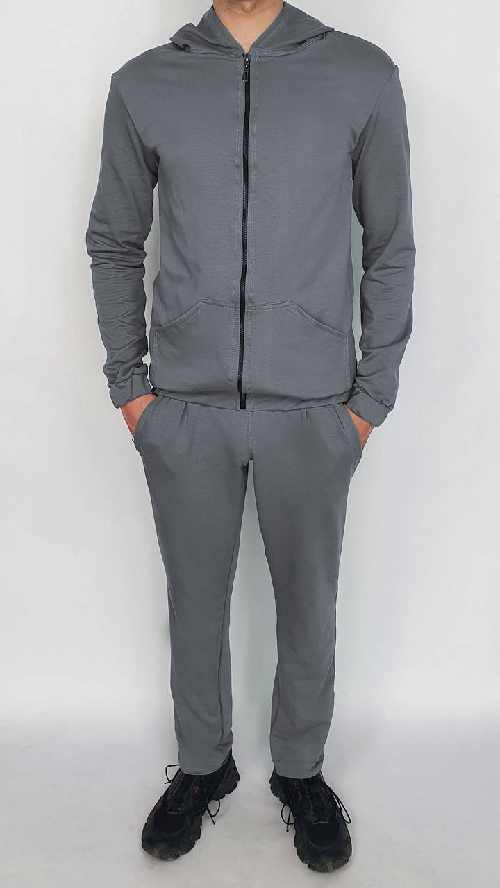 

Спортивный мужской костюм Сірий, 5XL, Черный