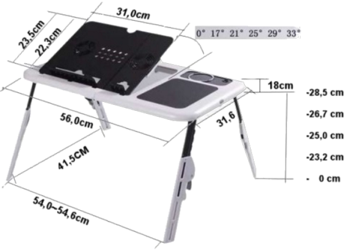 

Столик для ноутбука E-Table LD-09 - Портативный складной столик подставка для ноутбука с 2 USB кулерами и