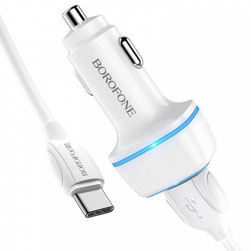 

Автомобильное зарядное устройство Borofone BZ14 Type-C 2USB (Белый)