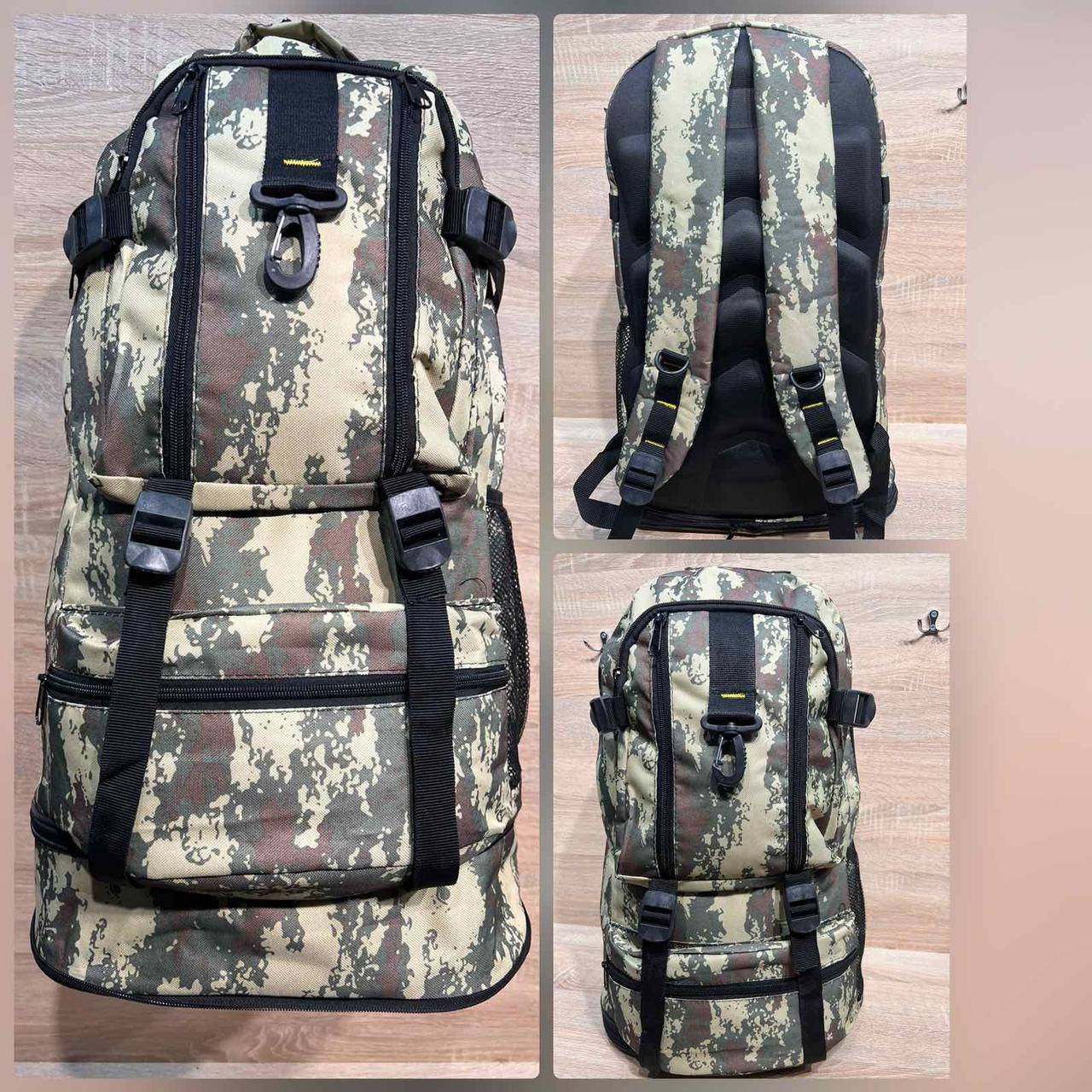 

Рюкзак тактический тканевый на молнии с карманами и расширителем 50-70 л Panda, Хаки