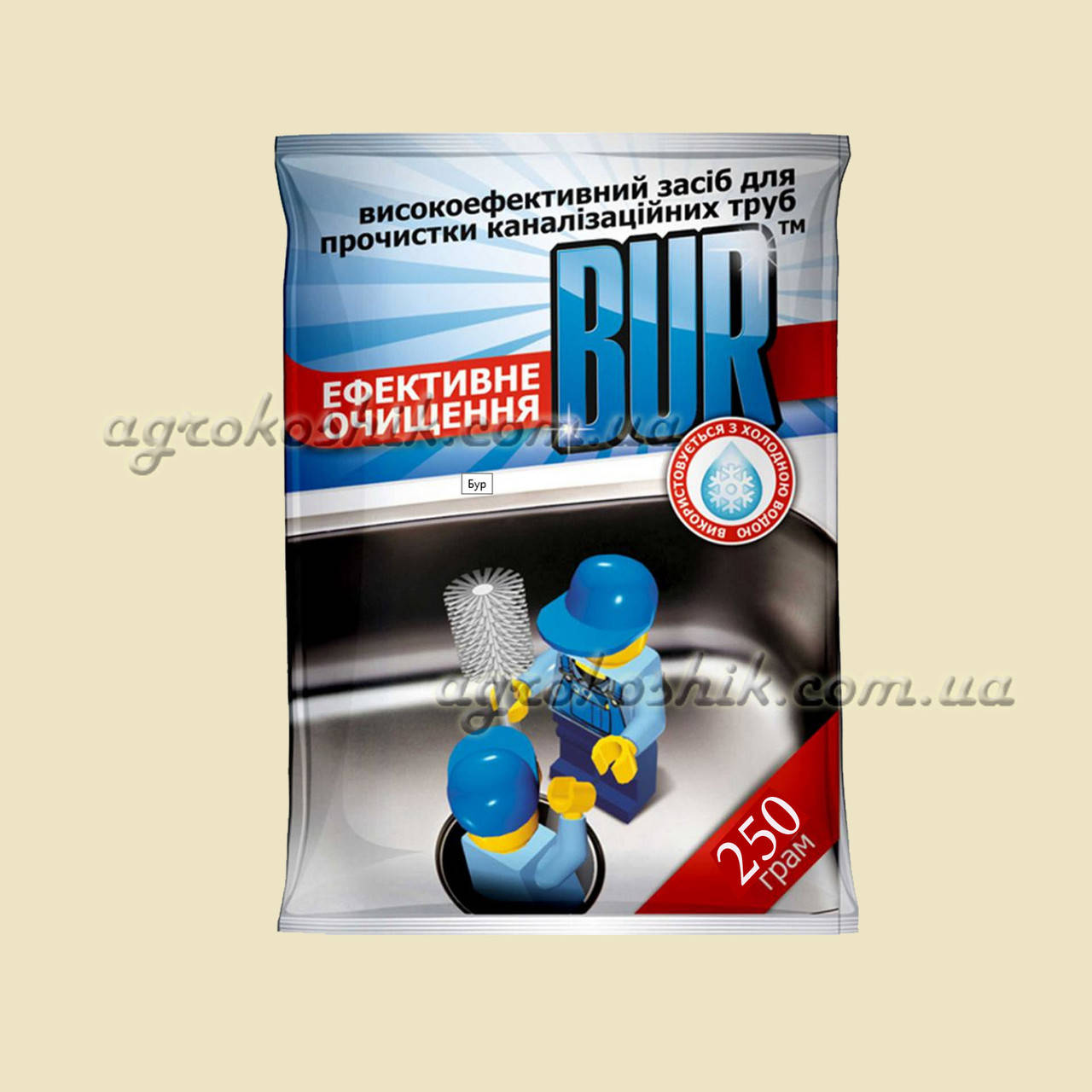 

Средство для прочистки труб Бур 250г