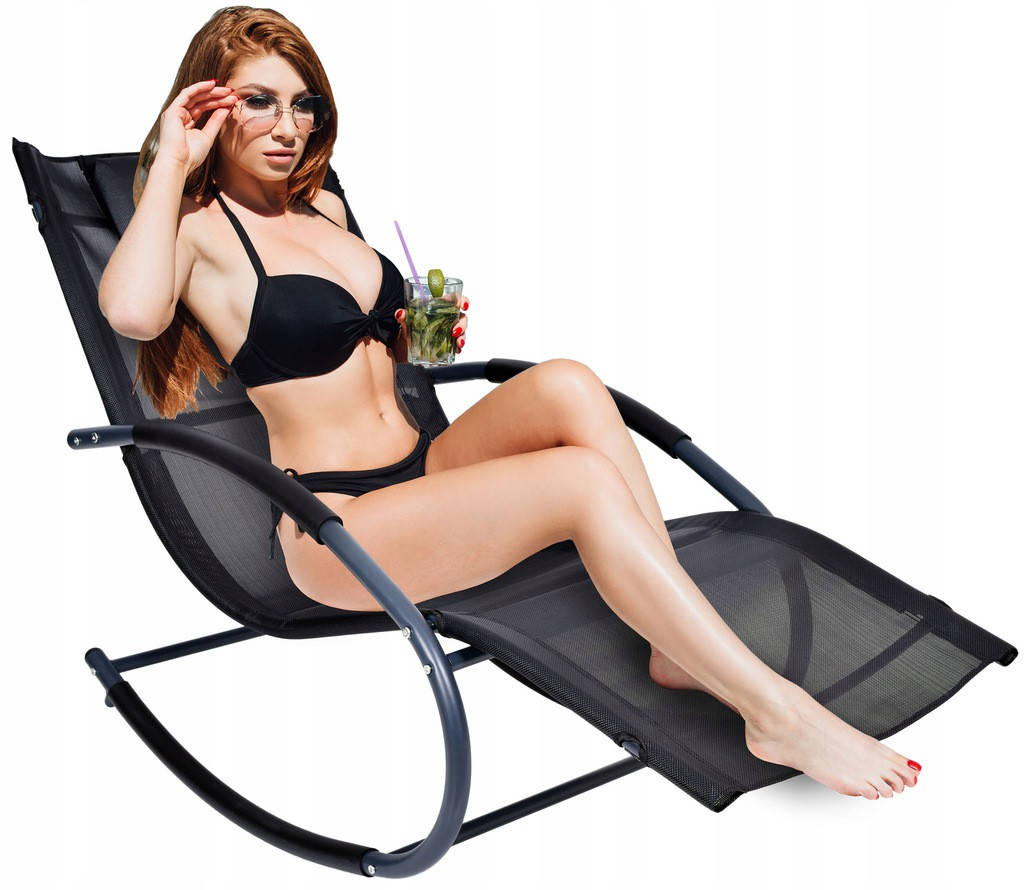 

Шезлонг-лежак Kontrast Rocky Black до 120 кг.!