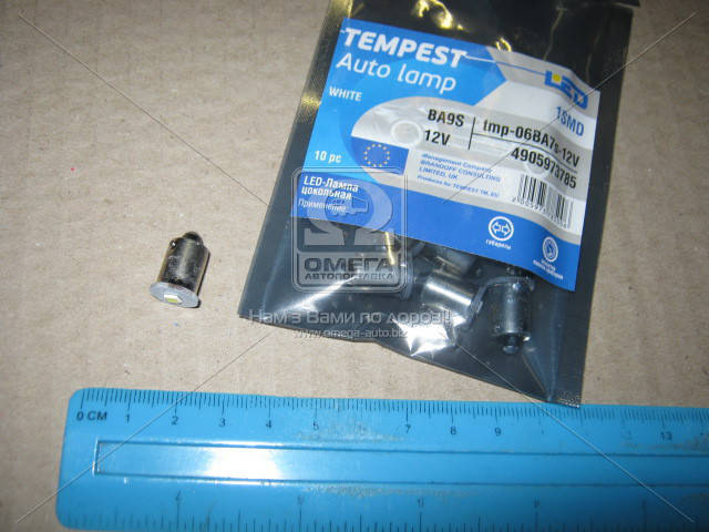 

Лампа LED габарит посветка панели приборов BA7s 1SMD 12V WHITE TEMPEST 4905973785