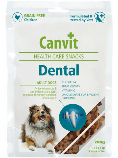 

Canvit DENTAL - лакомство для здоровья зубов собак - 200 гр