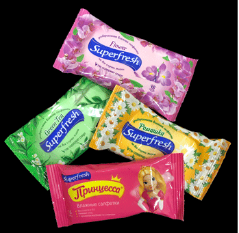 

Влажные салфетки SUPER FRESH зеленый чай, ромашка, цветы, принцесса 15шт