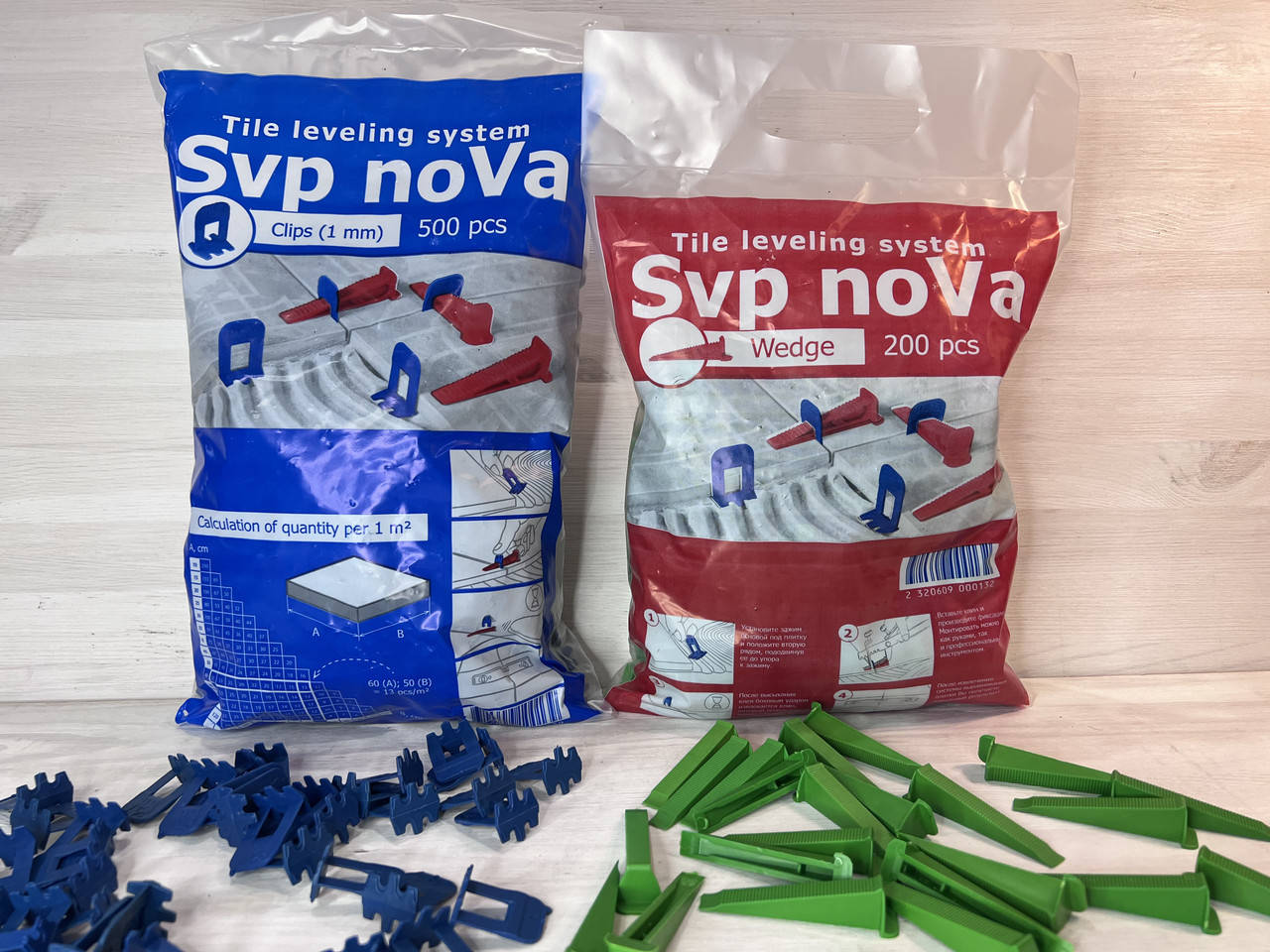 

Комплект свп "SVP-noVa" 500 зажимов 1 мм + 200 клиньев