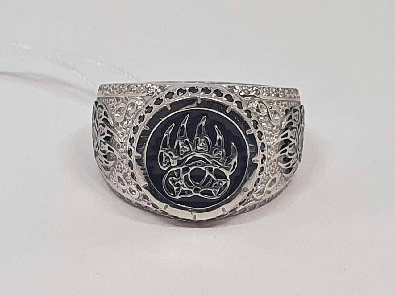 

Серебряное кольцо "Печать Велеса" с фианитами. 60010Р 20