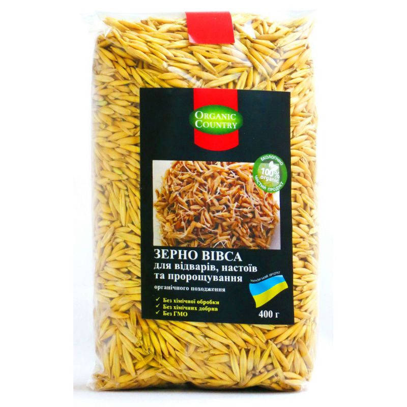 

Зерно овса нелущенное органическое для отваров, настоев и проращивания, 400 г