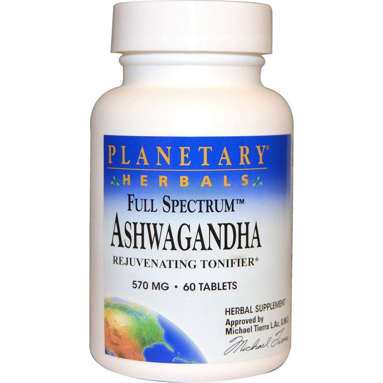 

Ашвагандха повного спектру, Ashwagandha, Planetary Herbals 570мкг, 60 таблеток