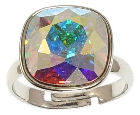 

Кольцо Xuping Родий с кр-ми Swarovski "Кристалл Light Siam AB 14х14мм" р.17-18