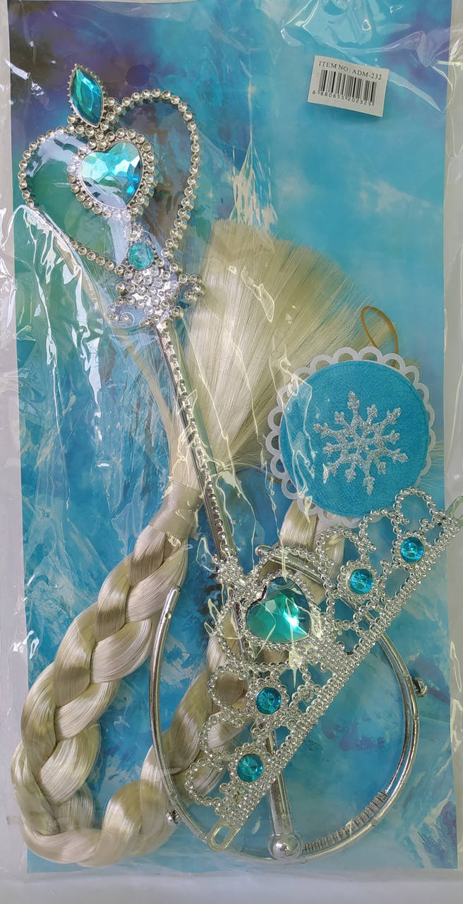 

Набор аксессуаров Ельза Снегурочка коса корона волшебная палочка