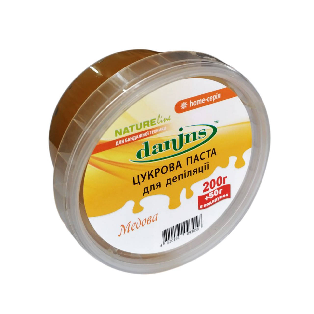 

Цукрова паста для депіляції в домашніх умовах ТМ Danins Медовий 200+50г