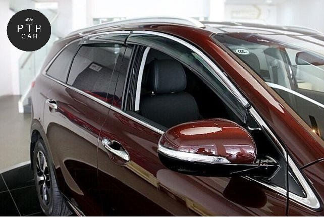 

Дефлекторы окон (ветровики) с хром накладкой Kia NIRO 2016-> 4шт (HIC) ХРОМ