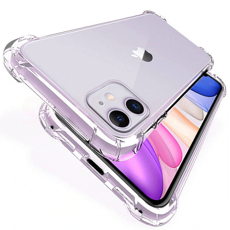 

Силиконовый прозрачный чехол для iPhone 11 усиленные углы
