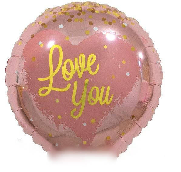 

Фольгированный круглый шар "love you" 18"45 cм, Разные цвета
