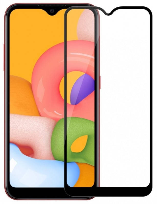 

Защитное стекло Samsung A01 Core \ Защитное стекло Samsung A013 (полная поклейка на весь экран), Черный