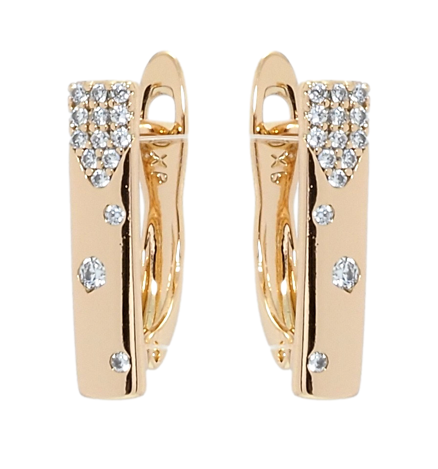

Серьги Xuping Позолота 18K английский замок "Орнамент цирконием"