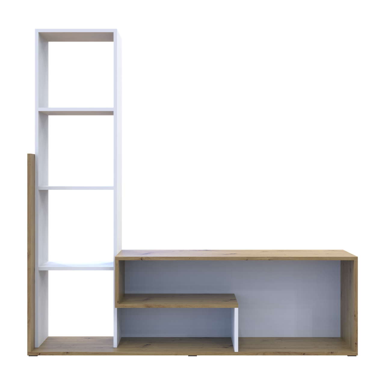 Стінка у вітальню Doros Етана Дуб Артизан / Білий 150х30х150 (41510097) 2