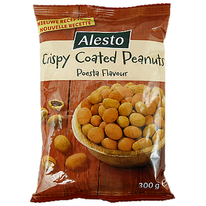 

Горішки Алесто арахіс з прянощами Alesto crispy coated peanuts 300g 30шт/ящ (Код : 00-00012277)