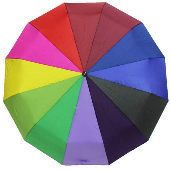 

Зонт радуга женский складной 12 спиц автомат красивый яркий Радужный Fiaba 1220, Разные цвета