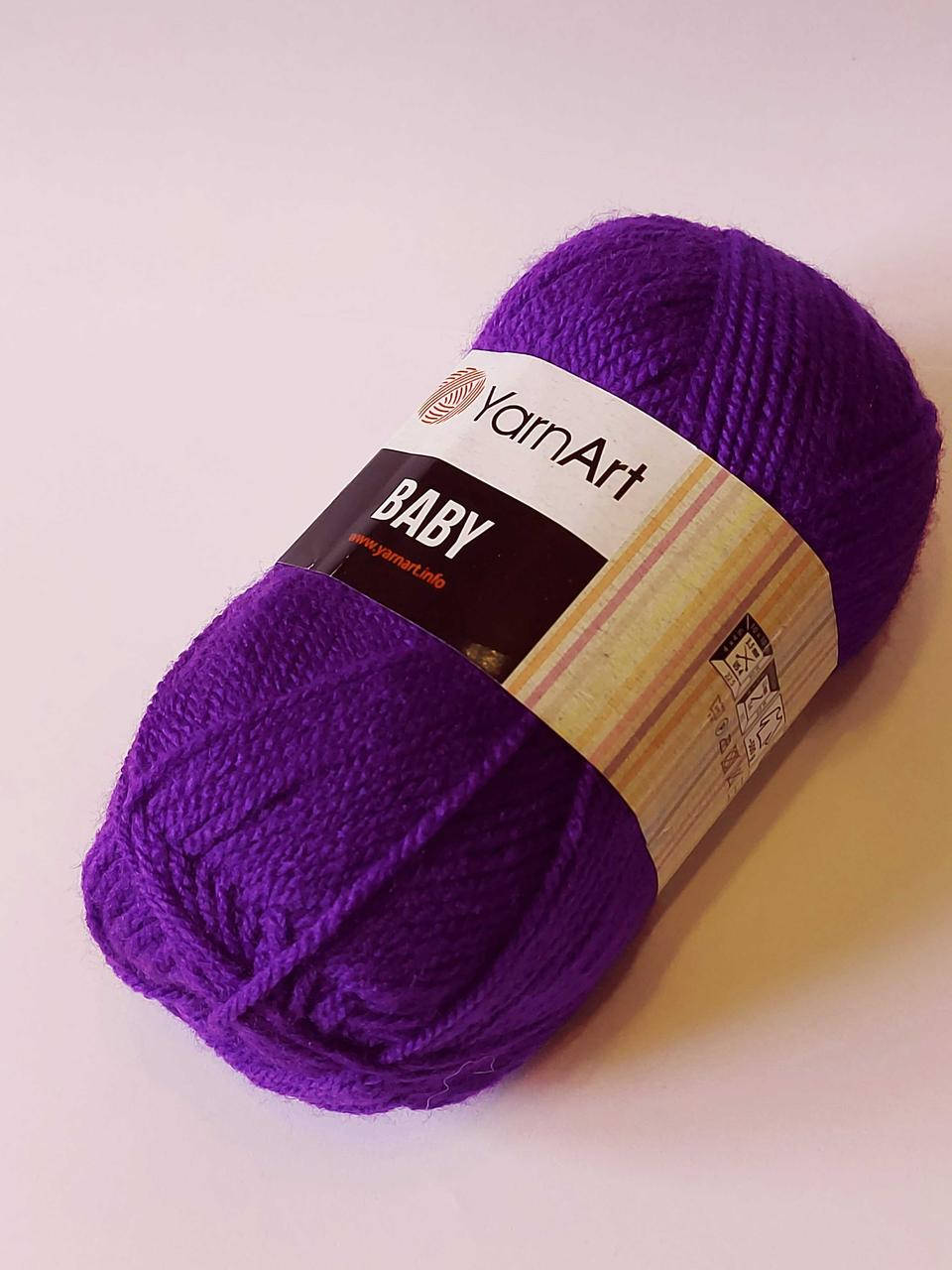 

Нитки для вязания, пряжа акриловая детская Baby YarnArt, 100% акрил 50 гр., 150 м, фіолетова, Фиолетовый