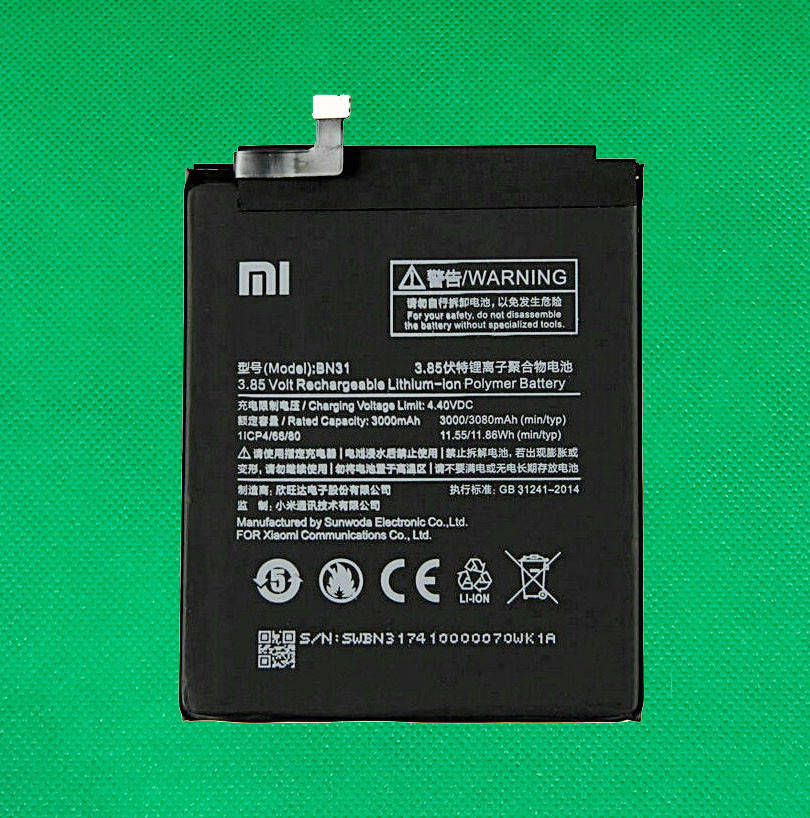 

Аккумуляторная батарея для Xiaomi Redmi note 5A (BN31) класс Оригинал