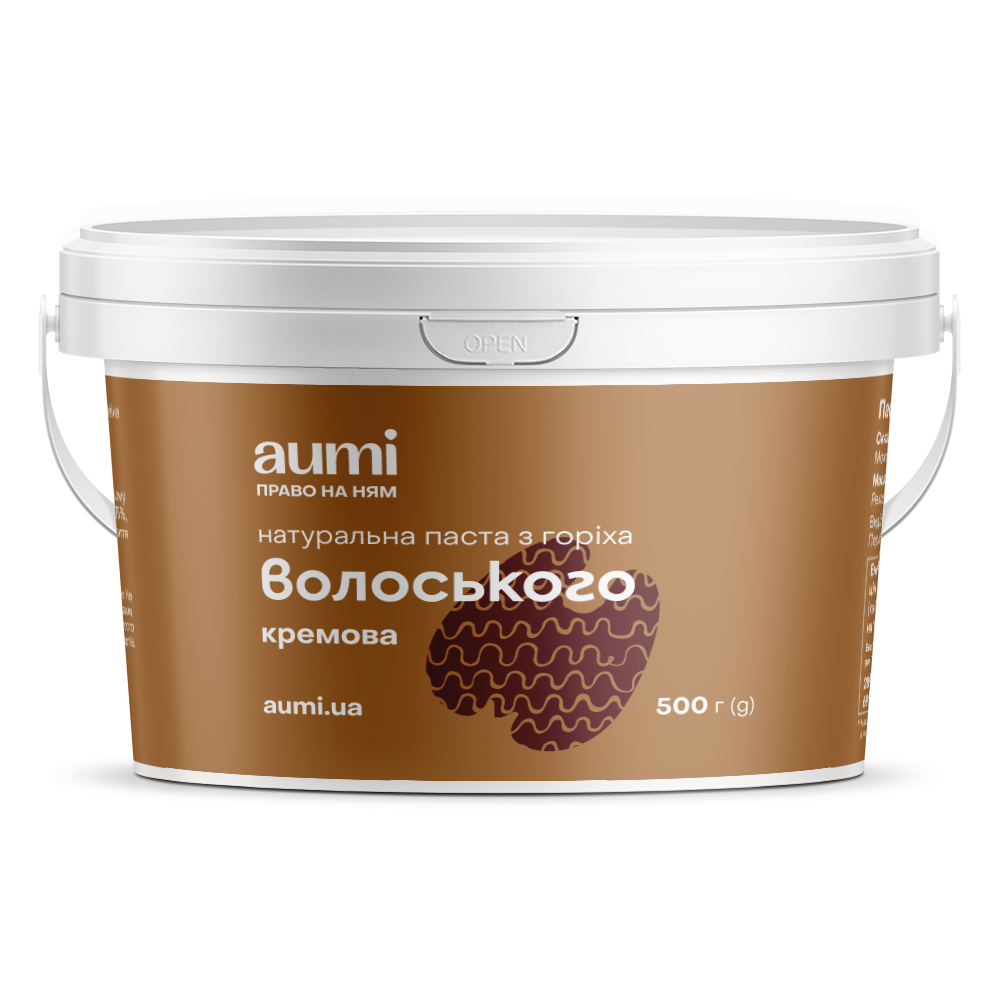 

Паста из грецкого ореха кремовая, 500г, ведро, из ядра очищенного от горькой кожицы