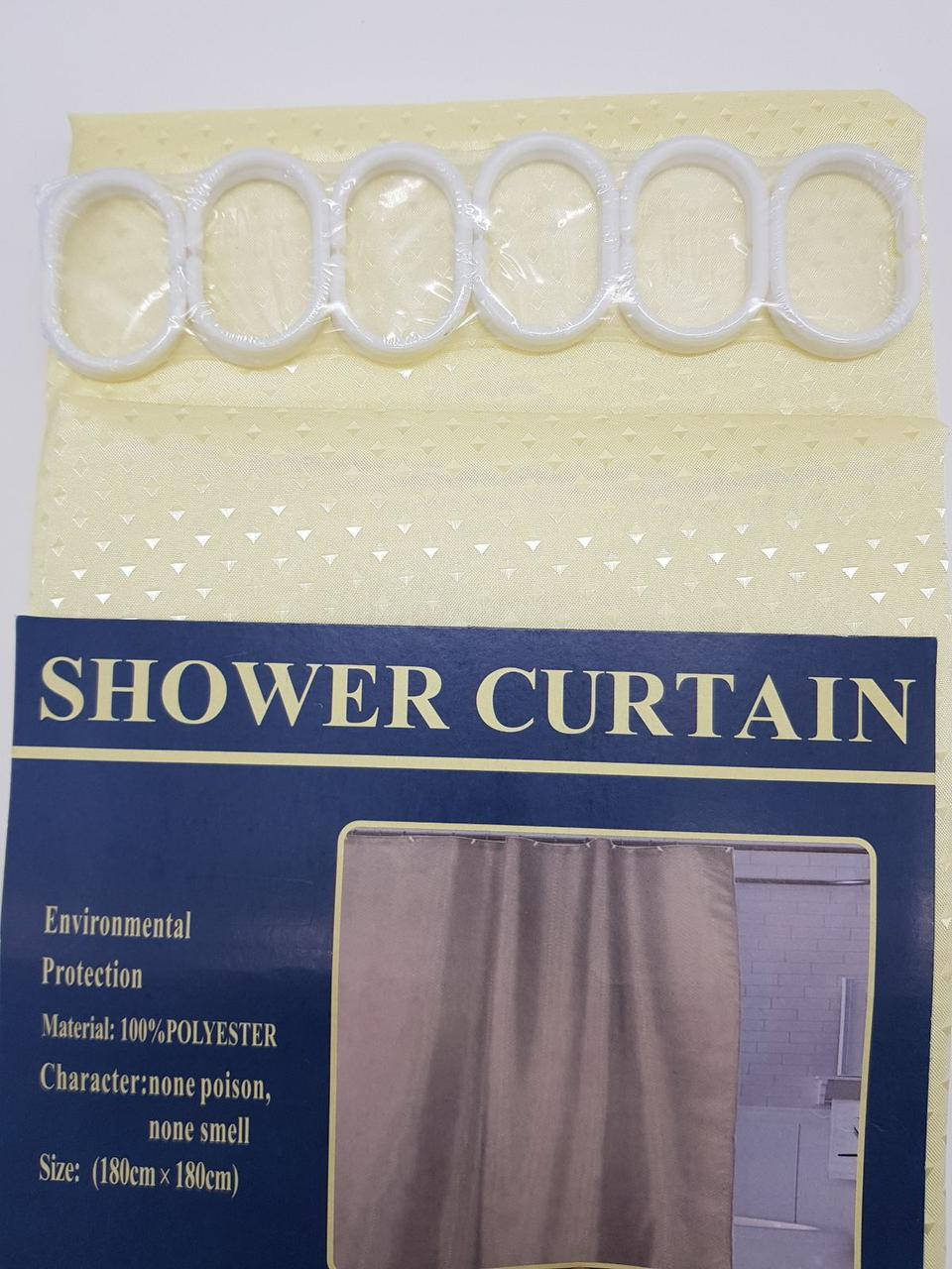 

Шторка в ванную тканевая однотонная "Пика" 180х180см. Цвет шампань.