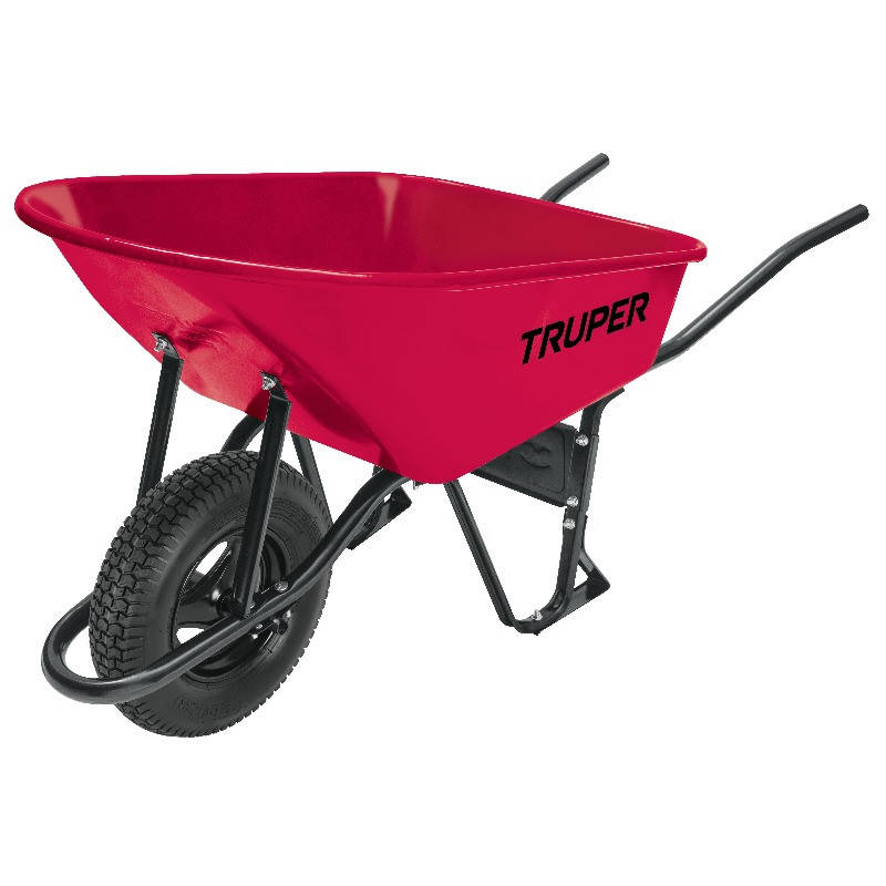 

Тачка будівельна з посиленою пневматичною шиною 16" (ND), 100 літрів. Truper CAT-60ND