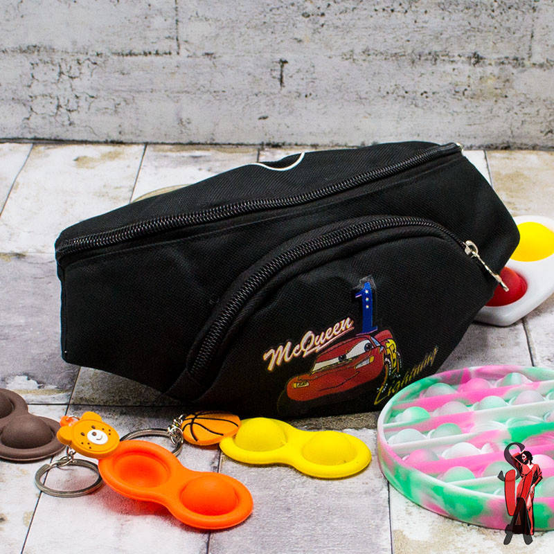

Детская сумка на пояс ( бананка) Тачки "McQueen" Цвет: Чёрный, Черный