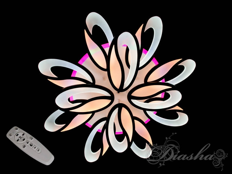 

Потолочная светодиодная яркая люстра 8090/8+4BK LED 3color dimmer