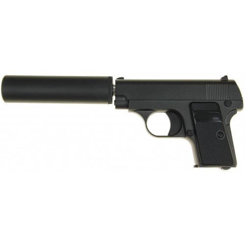 

Игрушечный пистолет на пульках "COLT25 с глушителем" Galaxy G1A Металл, черный, Time Toys