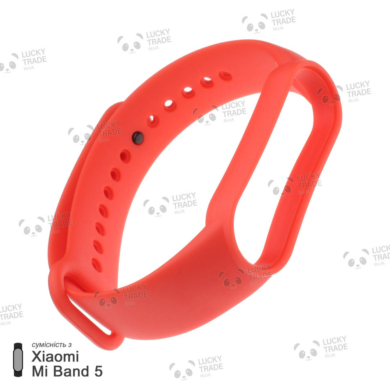 

Ремешок Xiaomi Mi Band 5 силиконовый однотонный браслет Light Красный [2419]