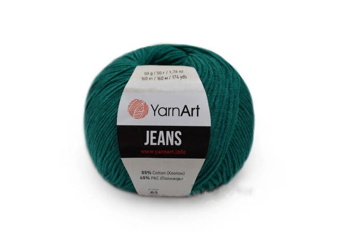 

YarnArt Jeans, Изумруд №63