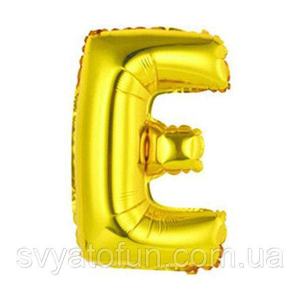 

Фольгированный шар буква "Е" золото 14" Китай, Золотистый