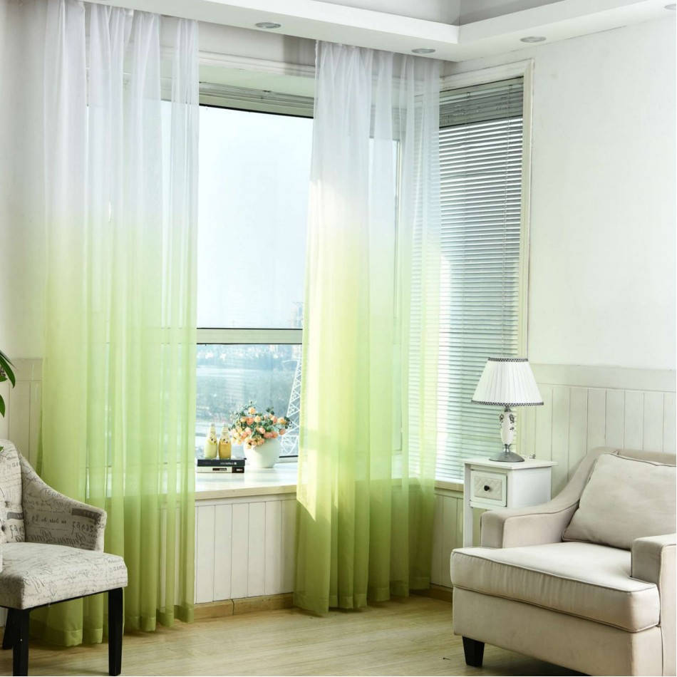 

Тюль салатового цвета на шифоне, градиент, амбре, карнавал, растяжка с утяжелителем., Салатовый