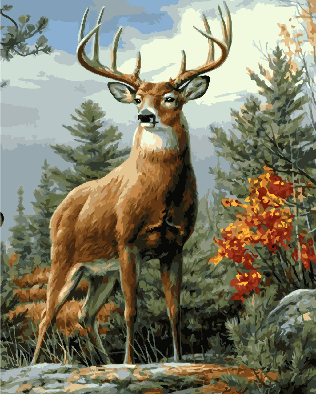 

Картина по номерам VA-2070 Величественный олень 40х50см. Strateg