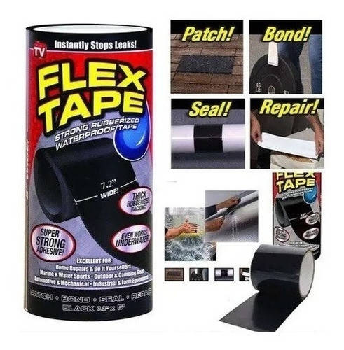 

Водонепроникна ізоляційна стрічка FLEX TAPE 150*20 cm Сверхпрочная скотч-лента, Черный