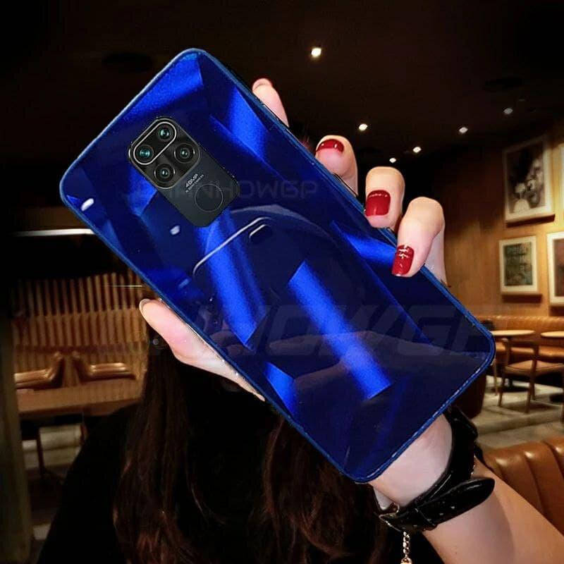 

Стеклянный чехол Diamond для Xiaomi Redmi Note 9 цвет Синий