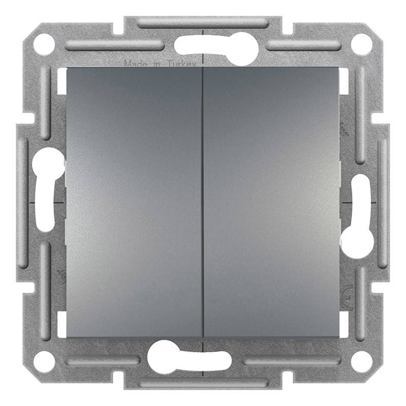

Выключатель двухклавишный Schneider Electric Asfora сталь (EPH0300162)